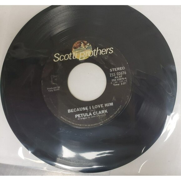 Record 45 RPM Vinyl Petula Clark- Natural Love/ Because I Love Him VINTAGE 1981 - Picture 1 of 4